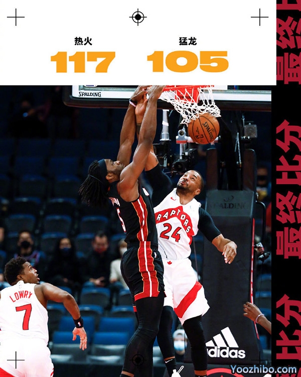 <a href=/lanqiuzhiboba/heat/ target=_blank class=infotextkey>热火</a>以117-105击败了<a href=/lanqiuzhiboba/raptors/ target=_blank class=infotextkey>猛龙</a>